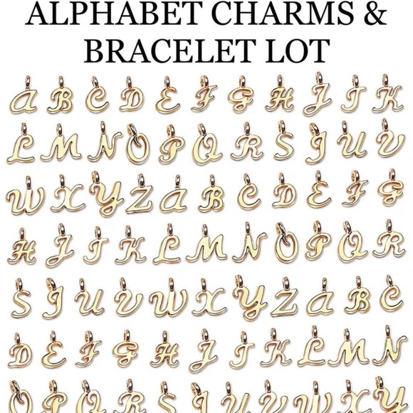 125pc Gold Alphabet Letters Charms Bracelet & More Jewelry Making Mega Bundle - Picture 1 of 16